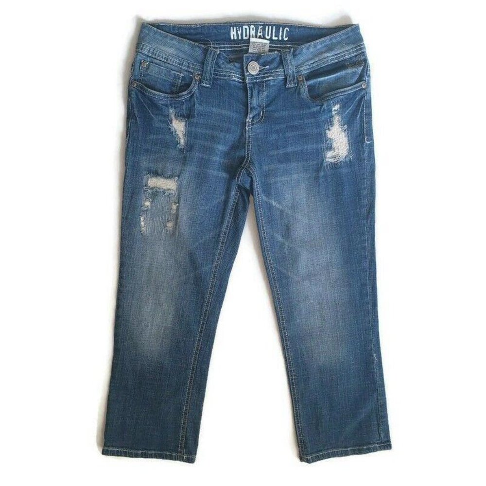 Hydraulic Womens Jeans Capris Embroidered Size 5/6
